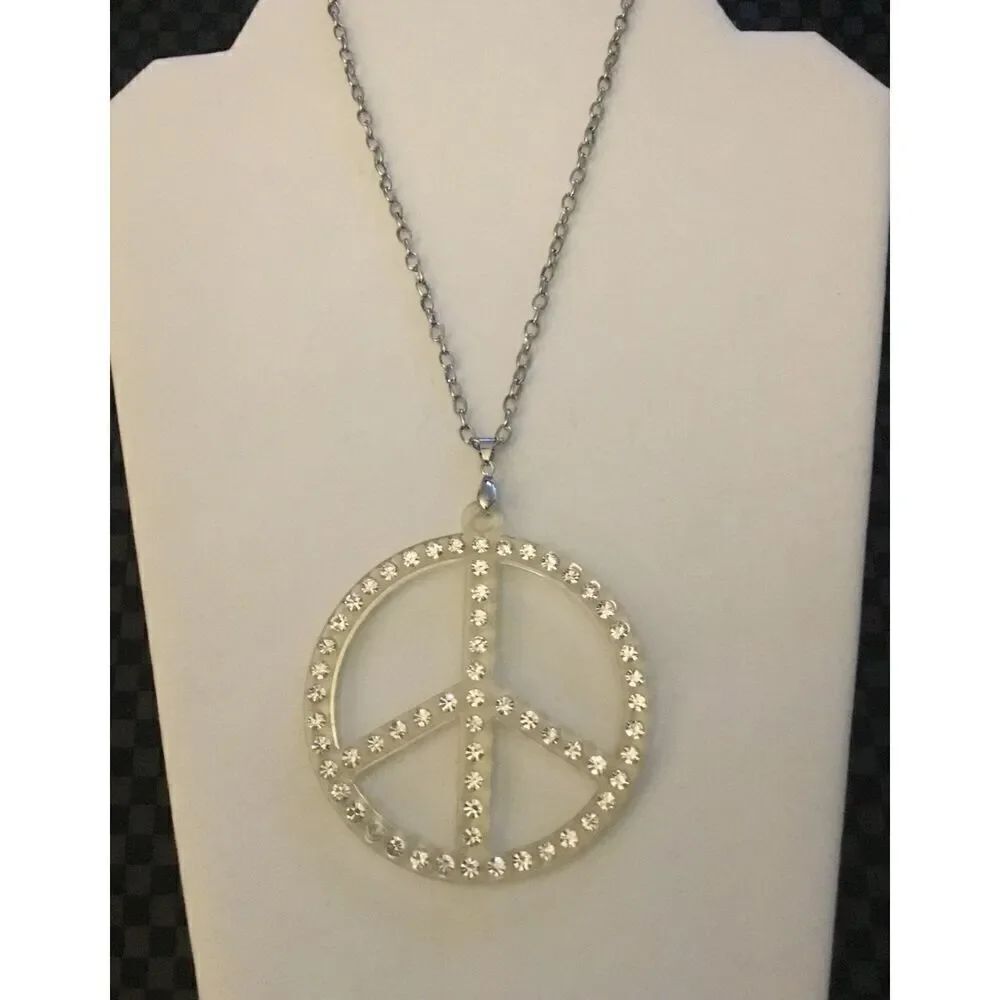 New~Trendy Hip Hop Large Peace Necklace